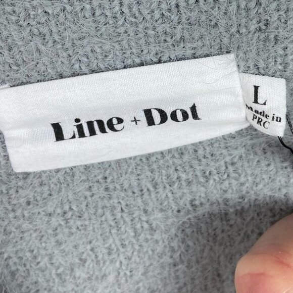 NWT Line and Dot Fuzzy Adler Sweater Grey‎ Heather Grey Size Large New With Tags - Picture 4 of 15